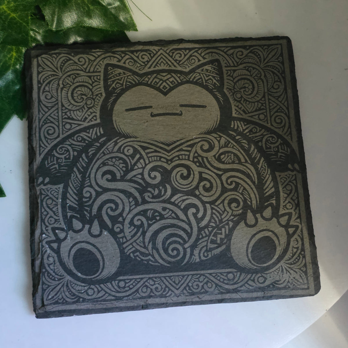 Pokémon-Inspired Mosaic Slate Coasters – Laser Engraved Designs | 6 Styles Available