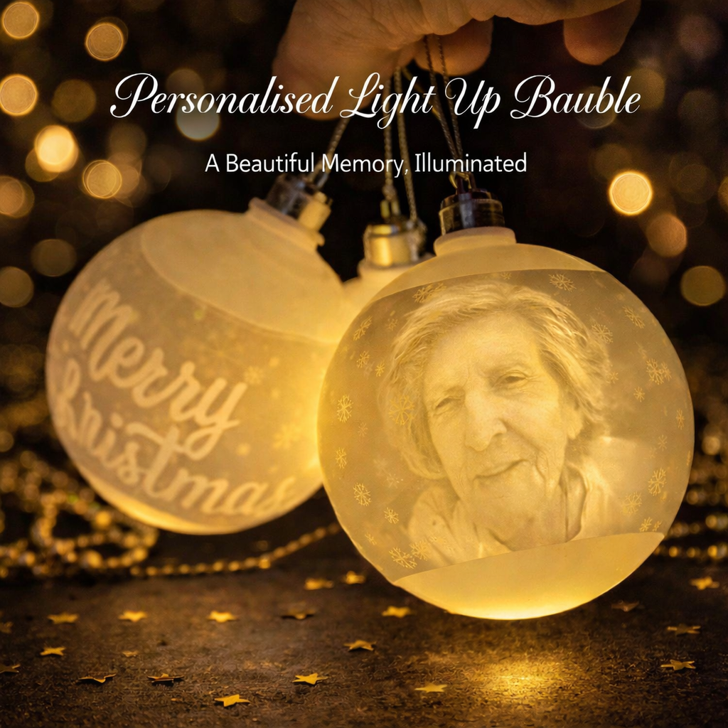 Personalised Photo Light Up Christmas Bauble