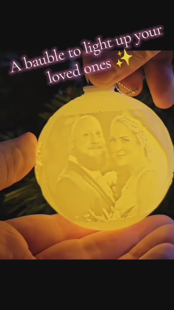 Personalised Photo Light Up Christmas Bauble