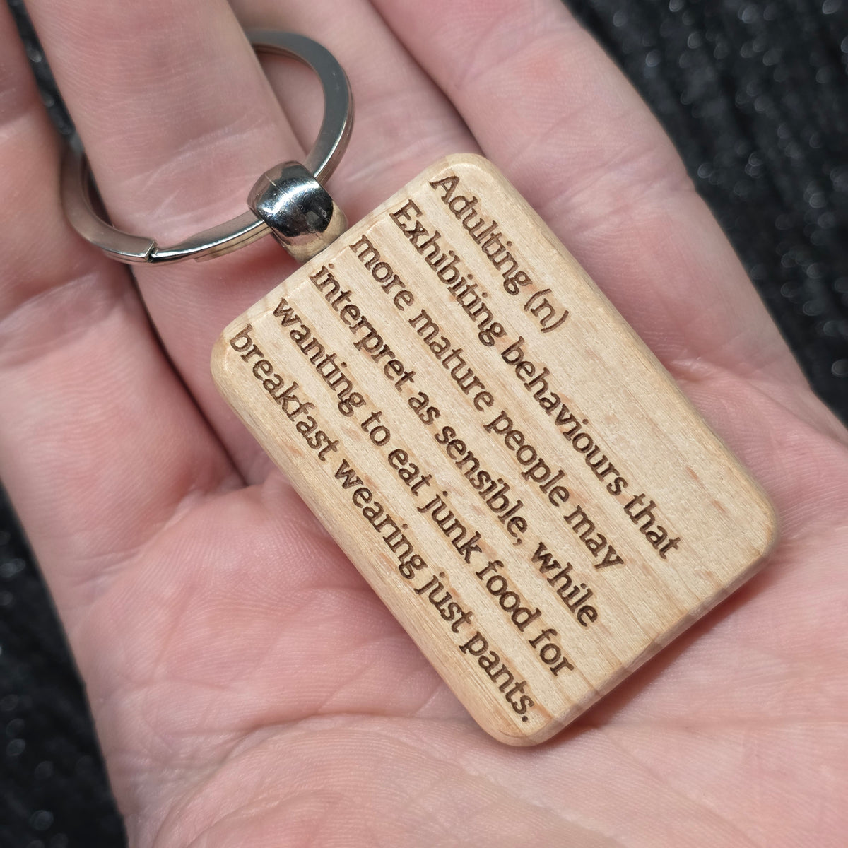 Laser Engraved Wooden Keychains – Funny, Rude & Sweary Quote Keyrings | 18+ Adult Gifts