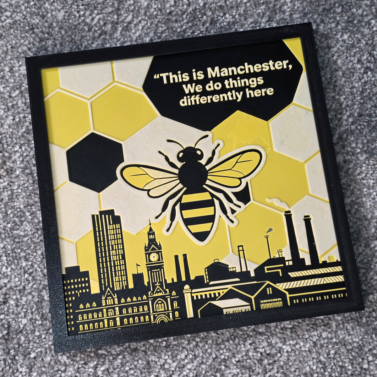 Premium 3D Printed Hueforge Wall Art - Manchester Editions