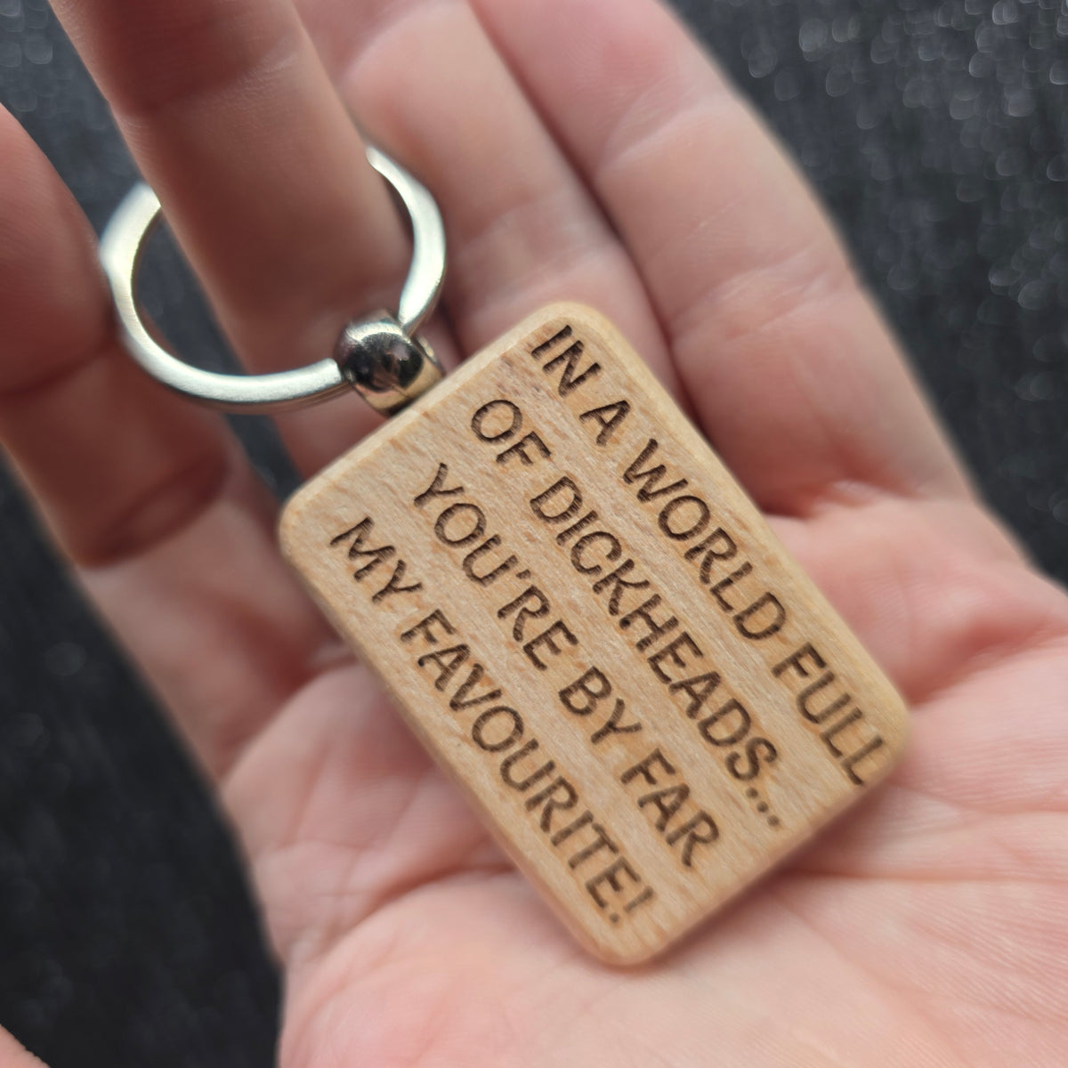 Laser Engraved Wooden Keychains – Funny, Rude & Sweary Quote Keyrings | 18+ Adult Gifts