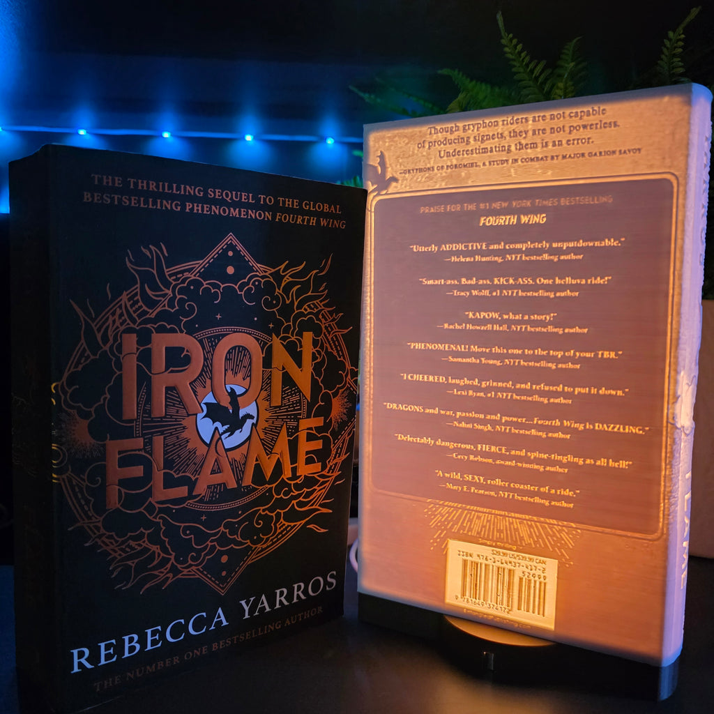 Fourth Wing Inspired 3D Printed LED Book Light with Stand