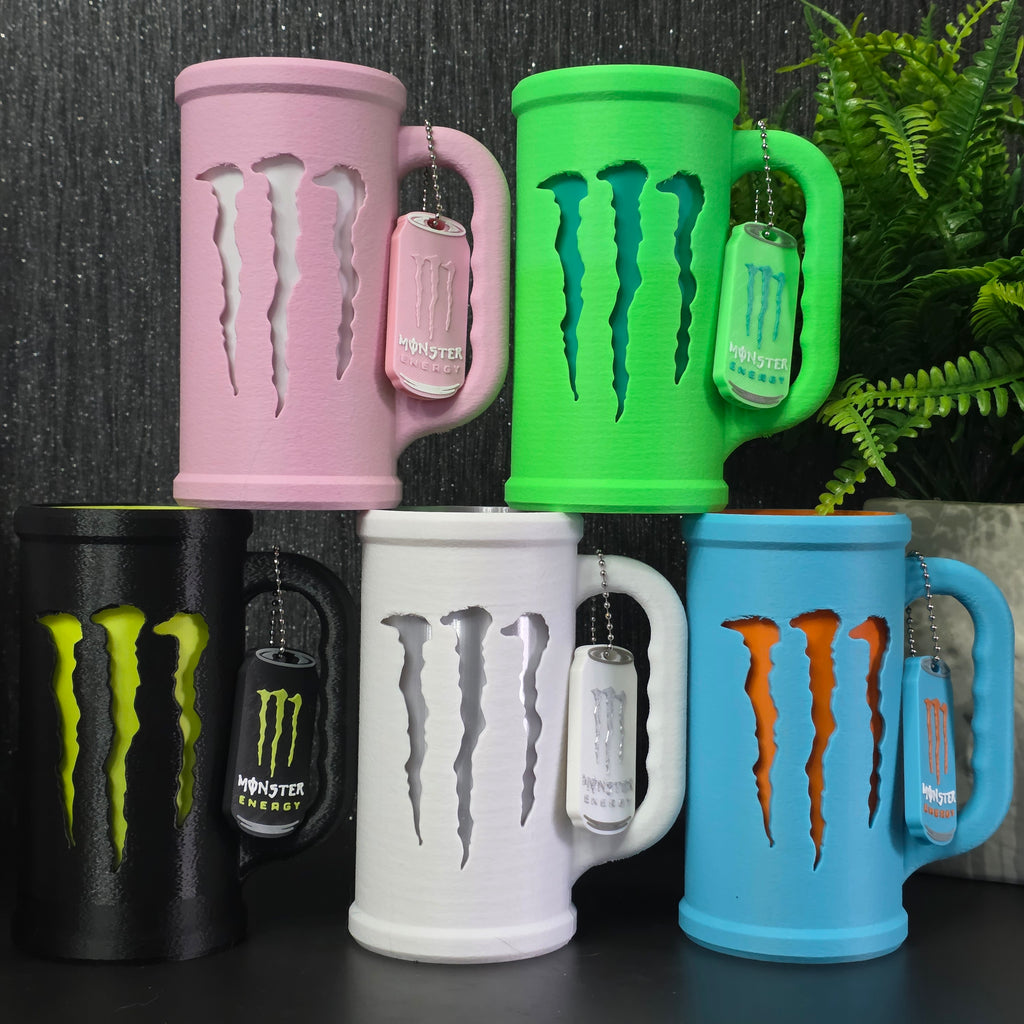 Monster Energy Inspired Can Cup (for 500ml Cans) + FREE Matching Nail Saver Keychain