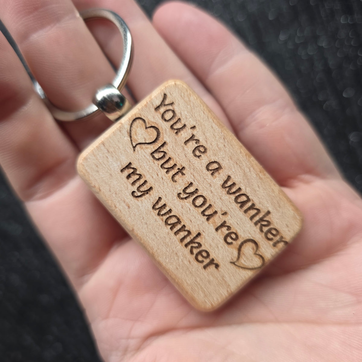 Laser Engraved Wooden Keychains – Funny, Rude & Sweary Quote Keyrings | 18+ Adult Gifts