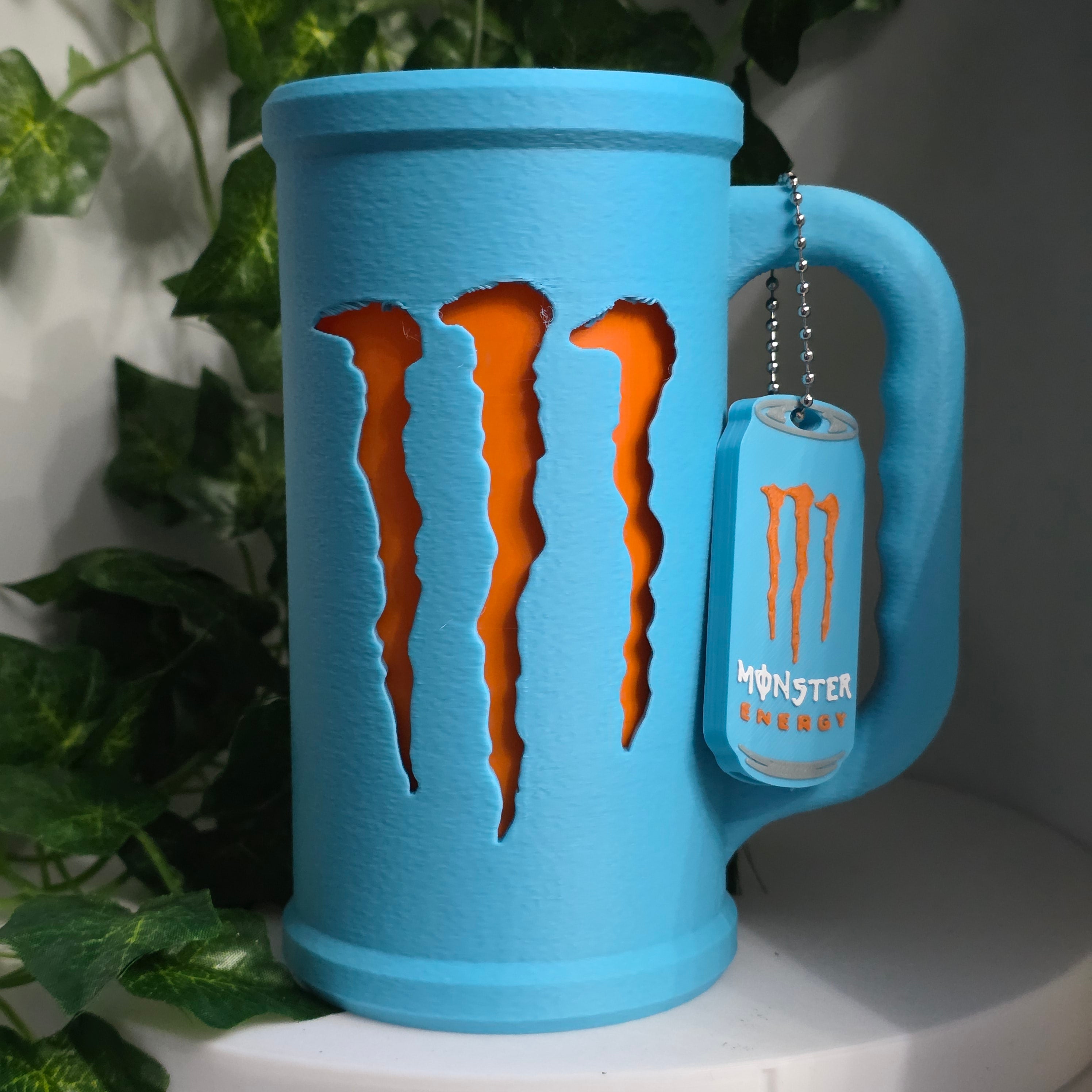 Monster Energy Inspired Can Cup (for 500ml Cans) + FREE Matching Nail Saver Keychain