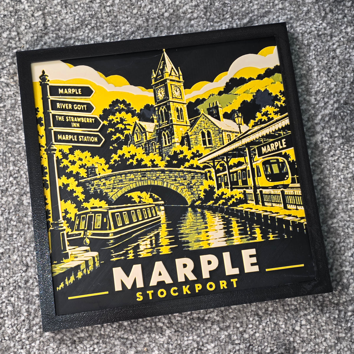 Premium 3D Printed Hueforge Wall Art - Manchester Editions