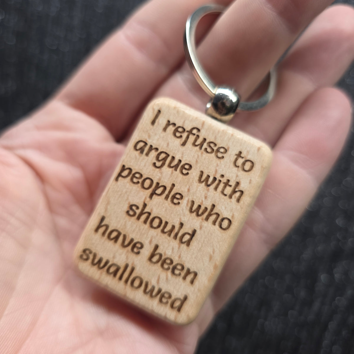Laser Engraved Wooden Keychains – Funny, Rude & Sweary Quote Keyrings | 18+ Adult Gifts