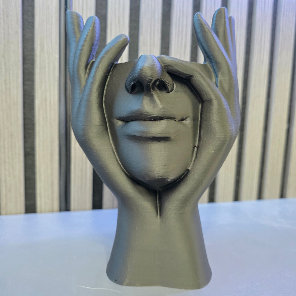 Abstract Lady Face Vase, 3D Printed Display Decoration