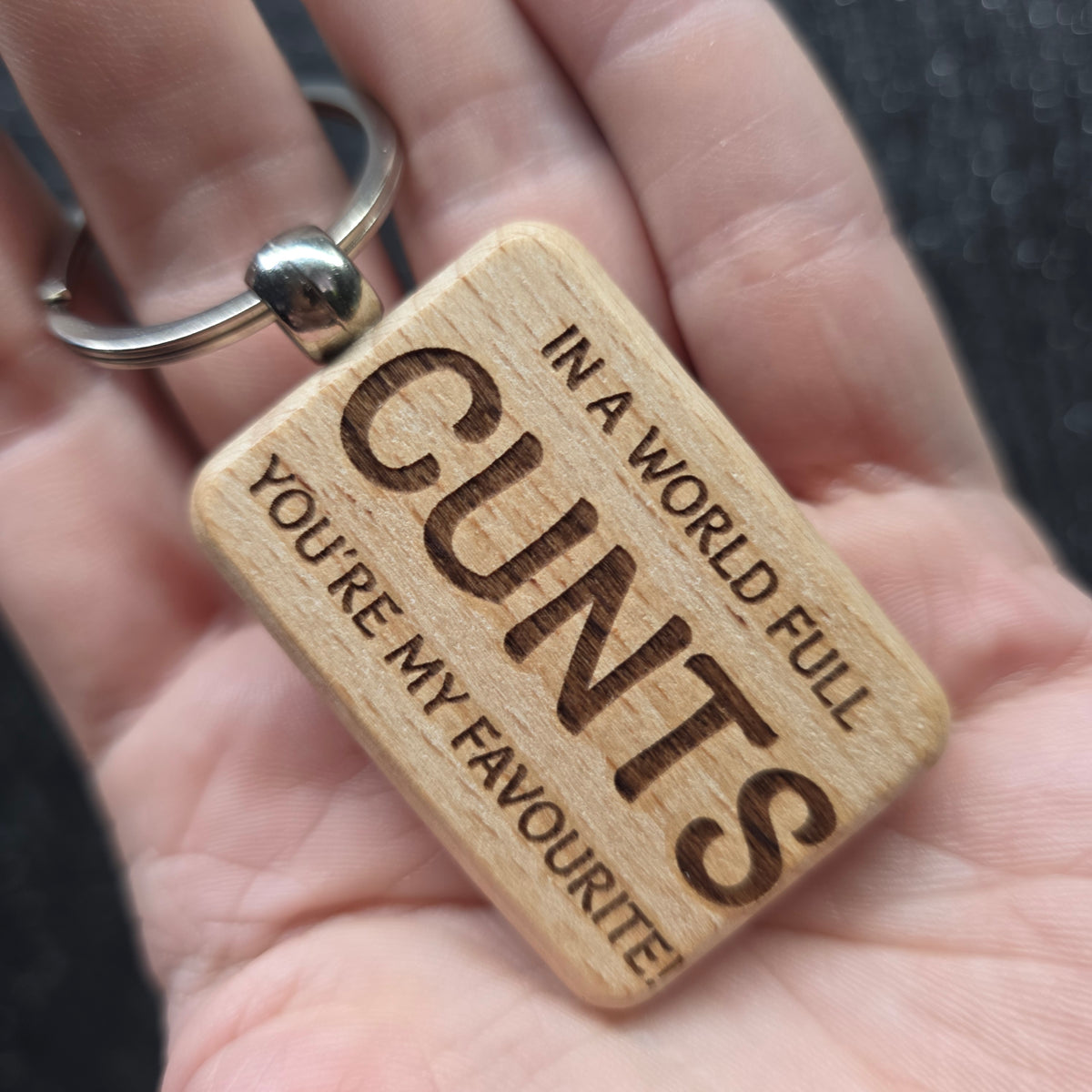Laser Engraved Wooden Keychains – Funny, Rude & Sweary Quote Keyrings | 18+ Adult Gifts