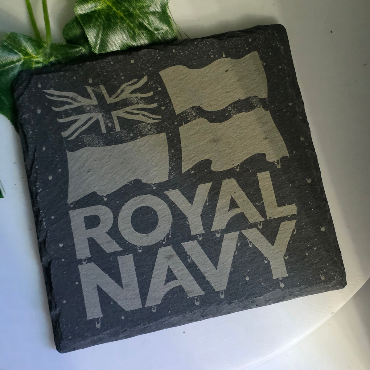 British Military Crest Slate Coasters | Army, Royal Navy, RAF, Royal Marines & MoD | Laser Engraved Military Gift