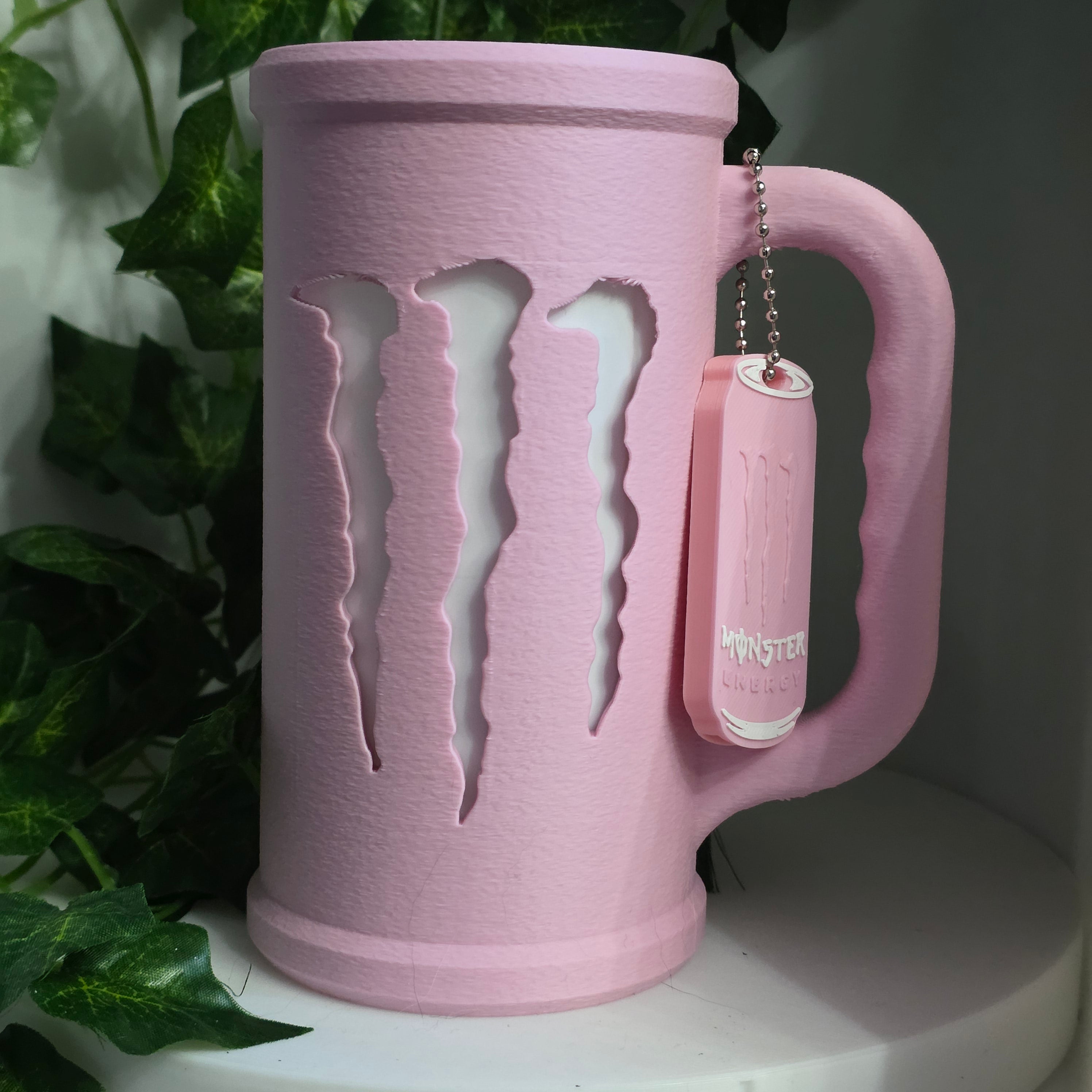 Monster Energy Inspired Can Cup (for 500ml Cans) + FREE Matching Nail Saver Keychain