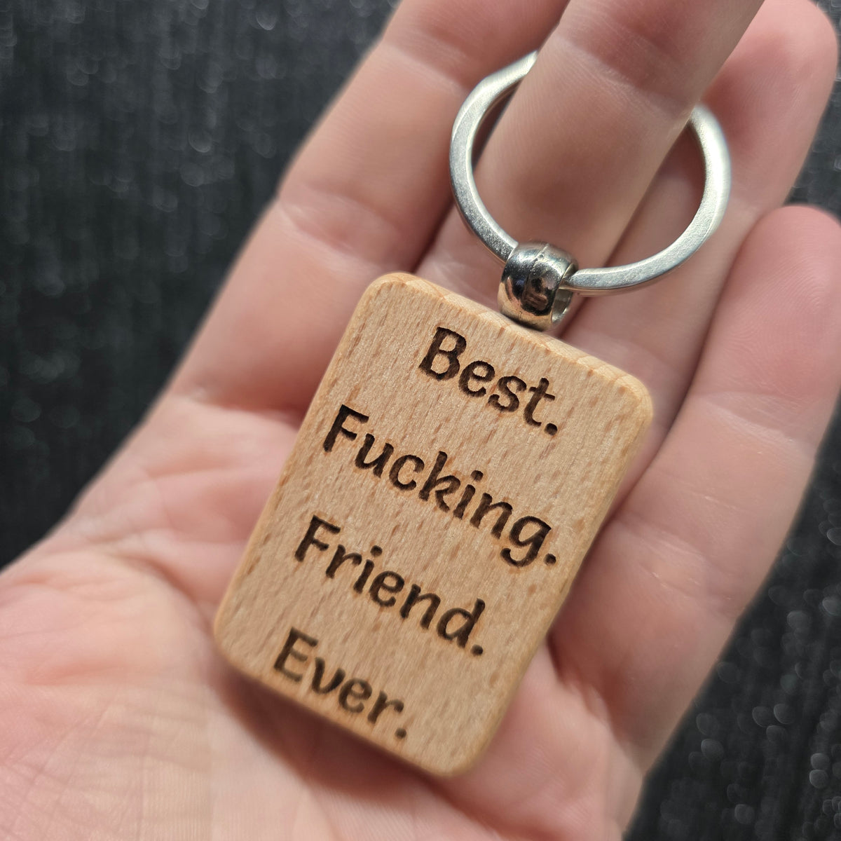 Laser Engraved Wooden Keychains – Funny, Rude & Sweary Quote Keyrings | 18+ Adult Gifts